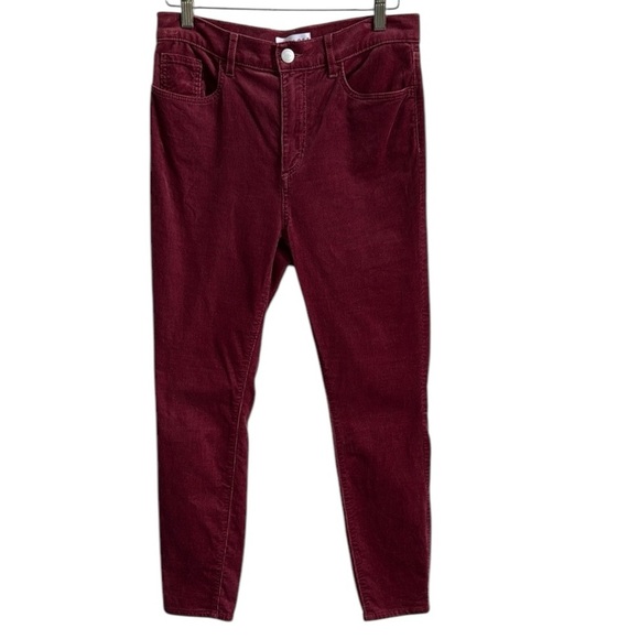LOFT Skinny Corduroy Pants Burgundy Merlot Size 28 - Picture 2 of 16